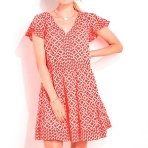 VINEYARD VINES Women's Mixed Tiered Print Dress Size XL